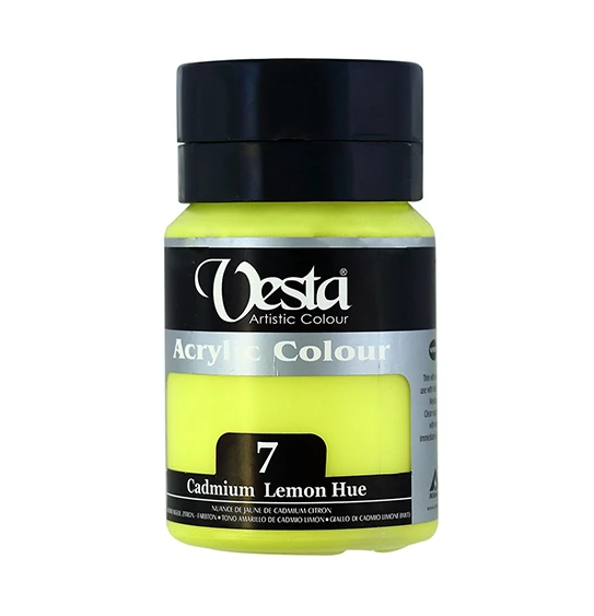 رنگ اکریلیک وستا کد 7 (cadmium lemon hue ) حجم 250 میل بوک کلاب ایران 1