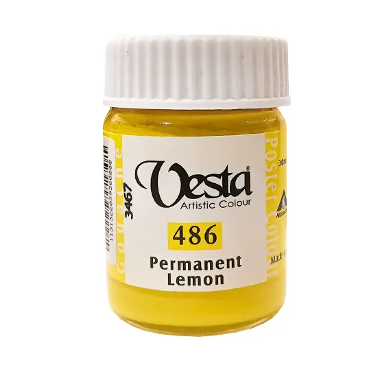  رنگ گواش وستا کد 486 (PermanentLemon) حجم 30 میل | vesta بوک کلاب ایران 1 