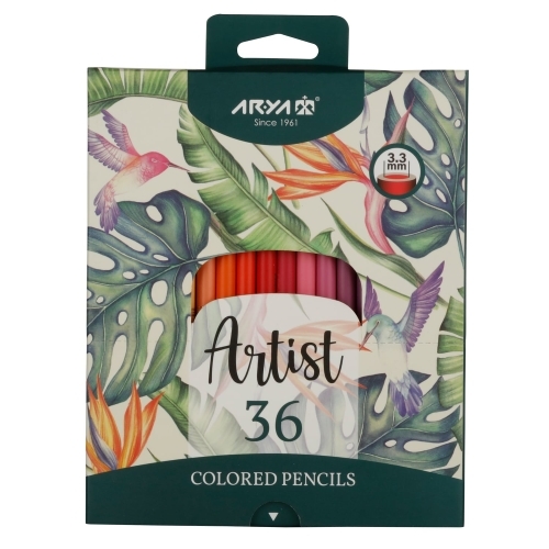  مداد رنگی 36 رنگ جعبه مقوایی آریا آرتیست بوک کلاب ایران 