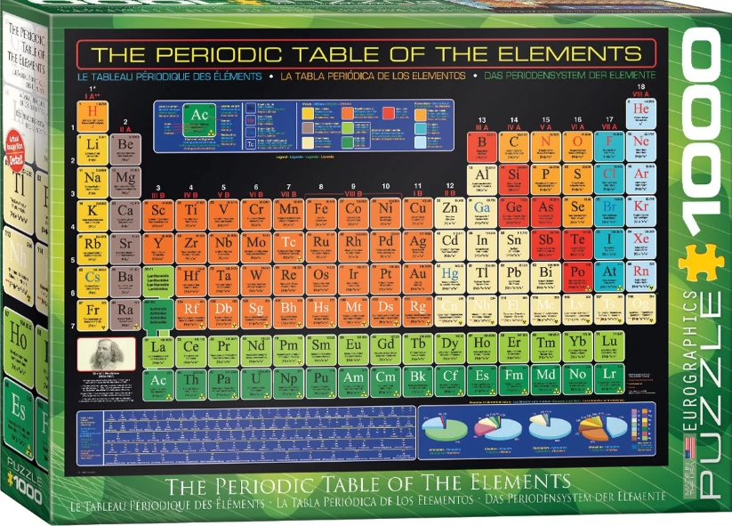  پازل 1000 تکه (The Periodic Table of the Elements) جدول تناوبی عناصر مدل یوروگرافیکس اسمارت کات |EUROGRAPHICS بوک کلاب ا 