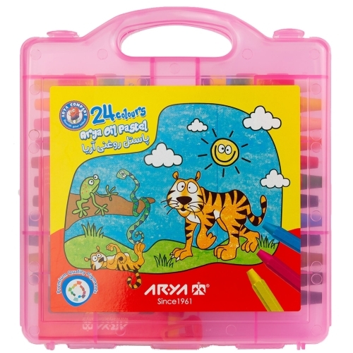  پاستل 24 رنگ روغنی آریا مدل کیفی پلاستیکی بوک کلاب ایران 2 