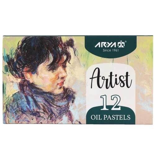  پاستل روغنی 12 رنگ جعبه مقوایی آریا آرتیست بوک کلاب ایران 