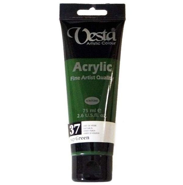 رنگ اکریلیک وستا کد Sap Green) 37) حجم 75 میلی لیتر بوک کلاب ایران 1