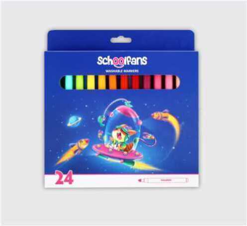  ماژیک رنگ آمیزی قابل شستشو 24 رنگ اسکول فنس (schoolfans) بوک کلاب ایران 