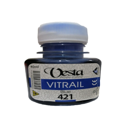 رنگ ویترای وستا کد 421 (Blue) حجم 40 میلی لیتر | VESTA بوک کلاب ایران 1