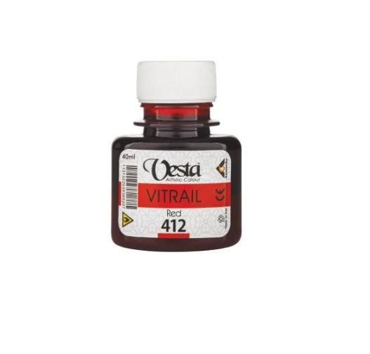  رنگ ویترای وستا کد 412 (Red) حجم 40 میلی لیتر | VESTA بوک کلاب ایران 1 
