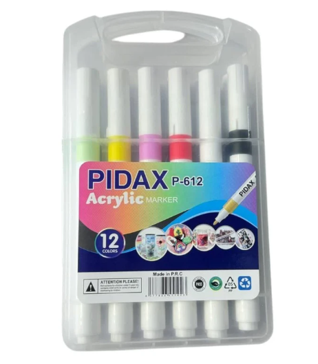  ماژیک اکریلیک 12 رنگ پیداکس | PIDAX بوک کلاب ایران 1 