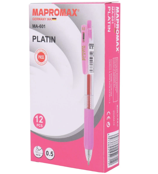 خودکار 0.5 میلی متر پلاتین مپرومکس صورتی کد (MA-601) | MAPROMAX بوک کلاب ایران 1