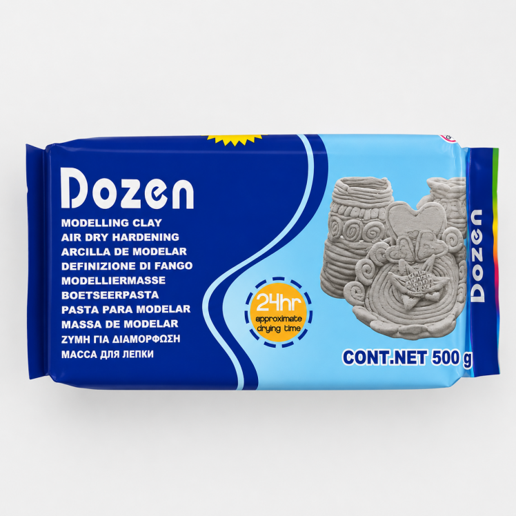 خمیر مجسمه سازی هواخشک دوزن سفید 500 گرمی | DOZEN بوک کلاب ایران 1