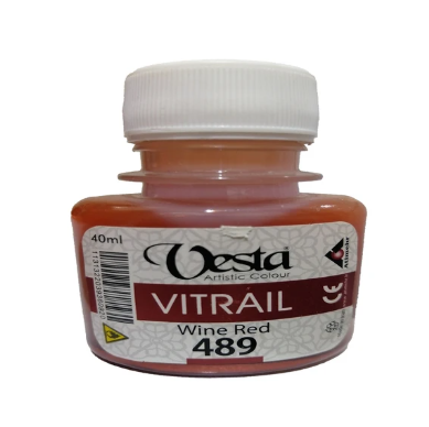 رنگ ویترای وستا کد 489 (Wine Red) حجم 40 میلی لیتر | VESTA بوک کلاب ایران 1