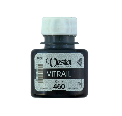 رنگ ویترای وستا کد 460 (Black) حجم 40 میلی لیتر | VESTA بوک کلاب ایران 1