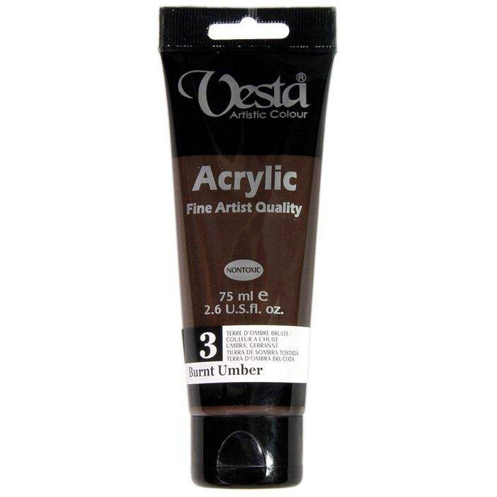رنگ اکریلیک وستا کد ۳ (Burnt Umber) بوک کلاب ایران 1
