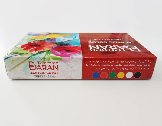 رنگ اکریلیک 6 رنگ ترمه باران حجم 21 میل | TERMEH BARAN بوک کلاب ایران 3 