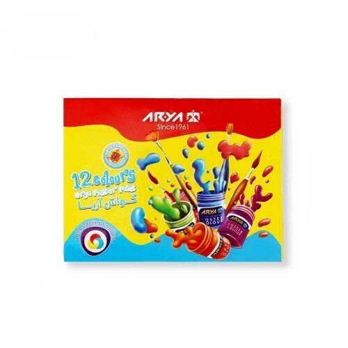  گواش ۱۲ رنگ مدل جعبه مقوائی آریا بوک کلاب ایران2 