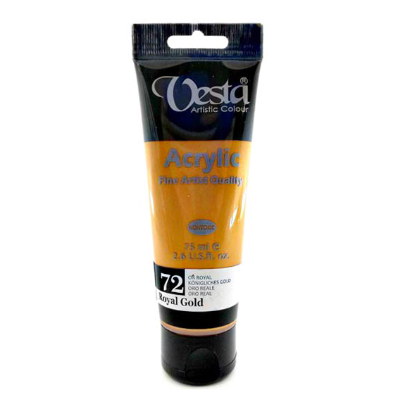 رنگ اکریلیک وستا کد royal gold) 72) حجم 75 میلی لیتر بوک کلاب ایران 1