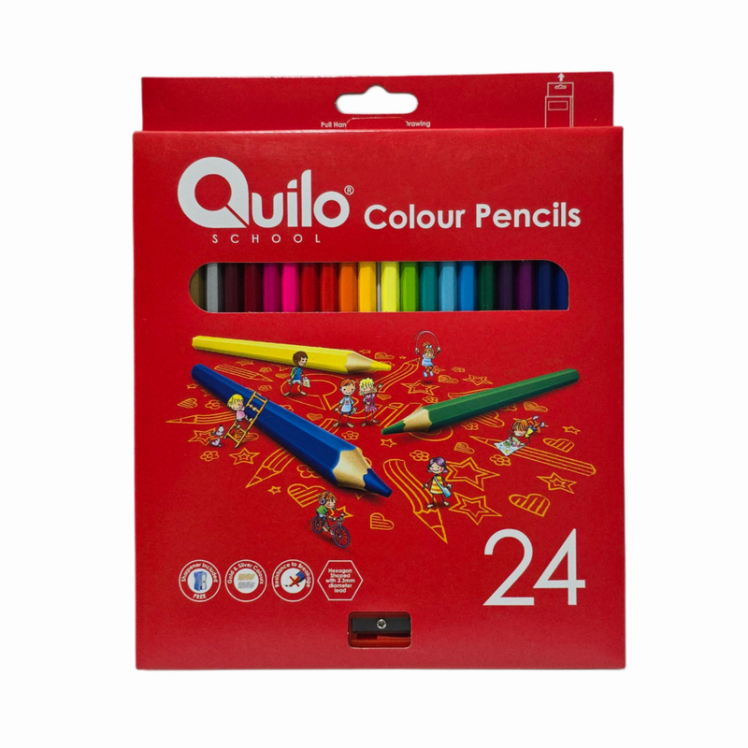 مداد رنگی 24 رنگ جعبه مقوایی کویلو بوک کلاب ایران1