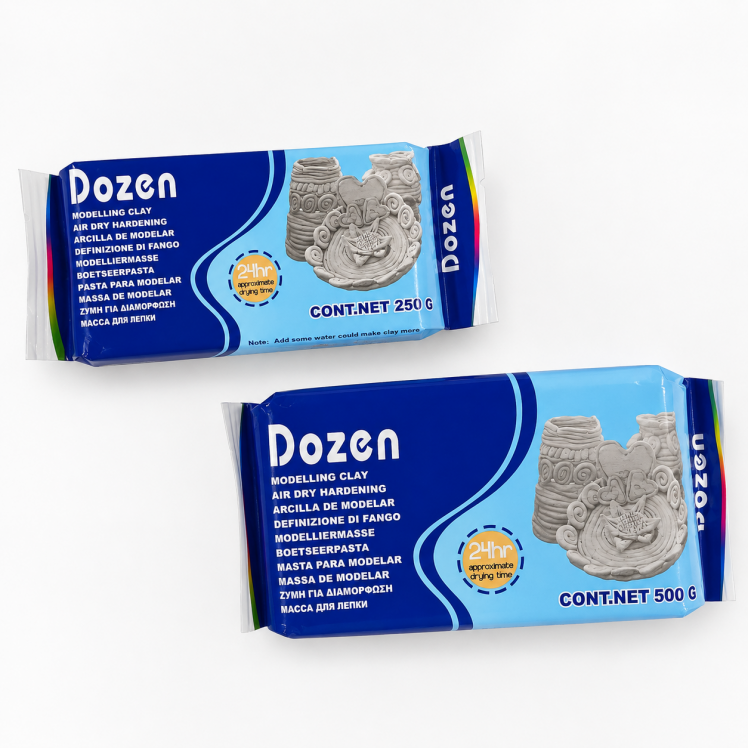 خمیر مجسمه سازی هواخشک دوزن سفید 250 گرمی | DOZEN بوک کلاب ایران 1