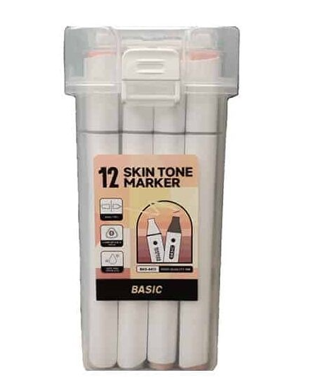  ماژیک راندو دو سر بیسیک 12 رنگ مدل 4413 طیف پوست بوک کلاب ایران 1 