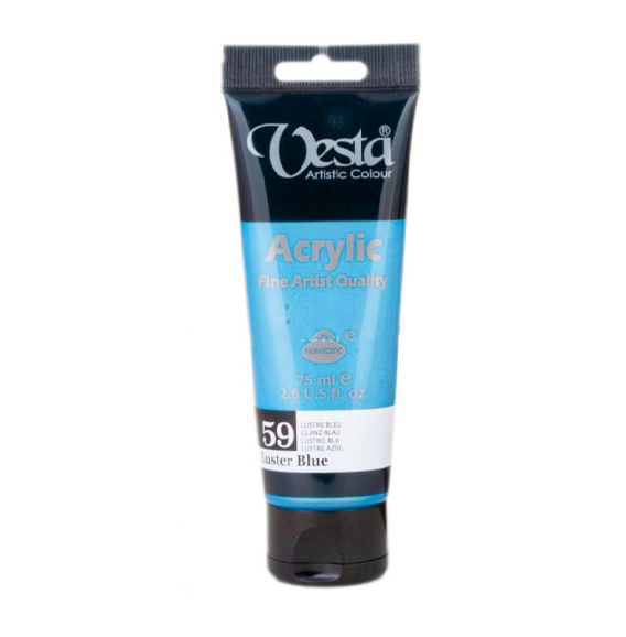 رنگ اکریلیک وستا کد luster blue) 59) حجم 75 میلی لیتر بوک کلاب ایران 1