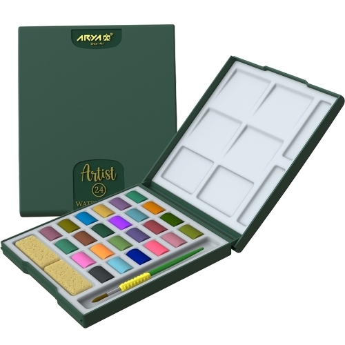  آبرنگ 24 رنگ جعبه مقوایی آریا آرتیست بوک کلاب ایران 