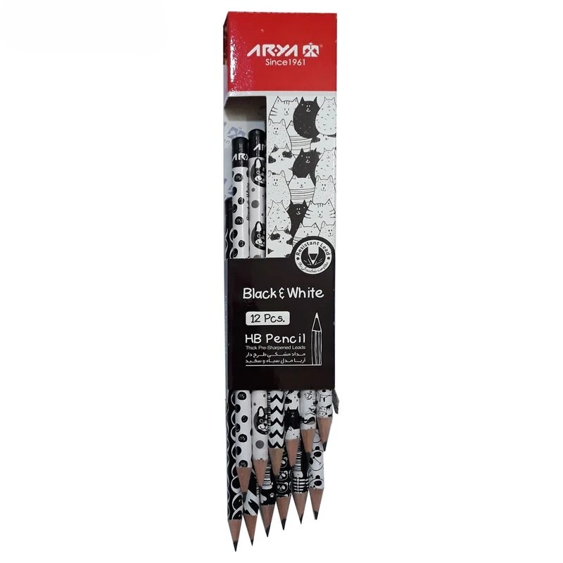 مداد مشکی طرح سیاه و سفید آریا بوک کلاب ایران
