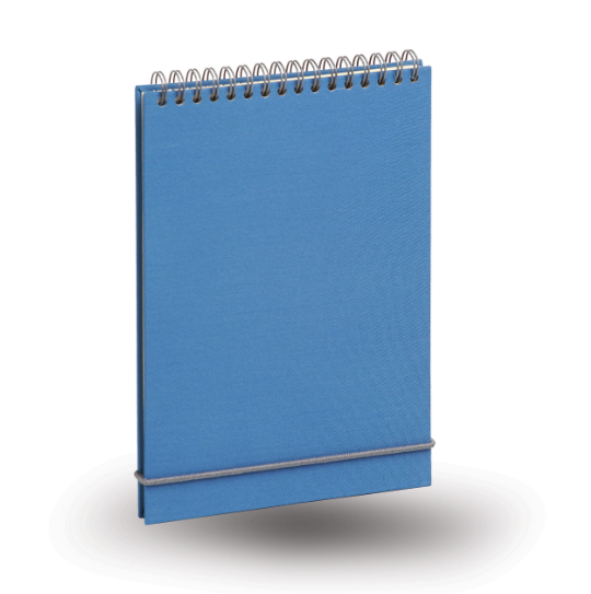 دفتر خط دار 80 برگ عمودی جلد سخت سیمی مدل کاوش آراد | طرح آبی 1 بوک کلاب ایران 1