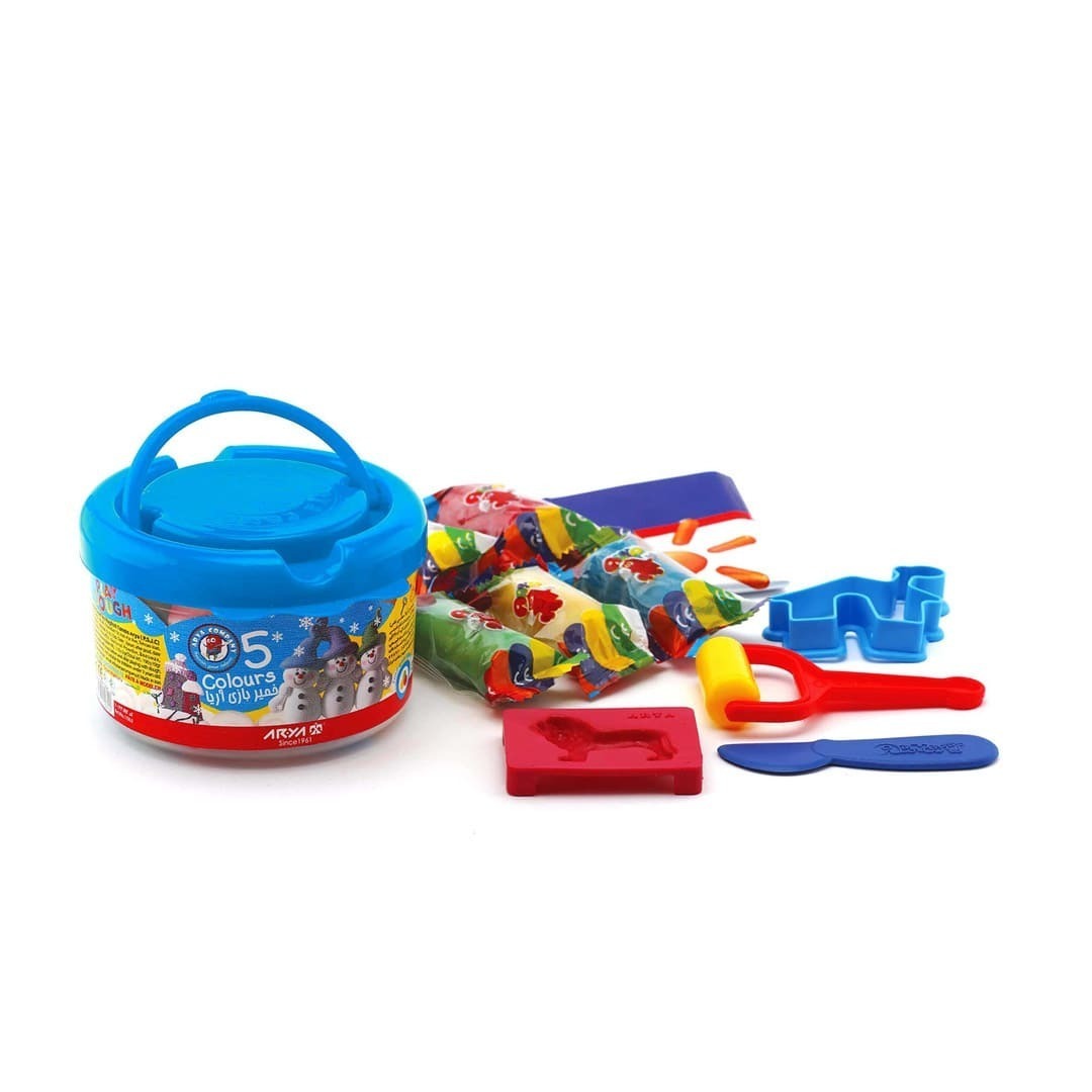 خمیر بازی سطلی 5 رنگ آریا بوک کلاب ایران