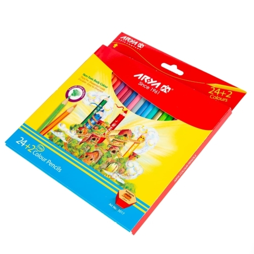  مداد رنگی ۲+۲۴ رنگ مدل جعبه مقوایی آریا بوک کلاب ایران 2 
