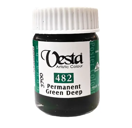 رنگ گواش وستا کد 482 (PermanentGreen) حجم 30 میل | vesta بوک کلاب ایران 1