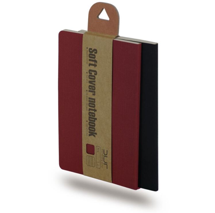 دفتر خط دار 56 برگ دو قلو ری را آراد| طرح مشکی زرشکی 1 بوک کلاب ایران 1