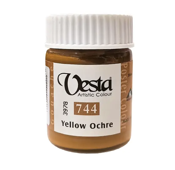 رنگ گواش وستا کد 744 (YellowOchre) حجم 30 میل | vesta بوک کلاب ایران 1