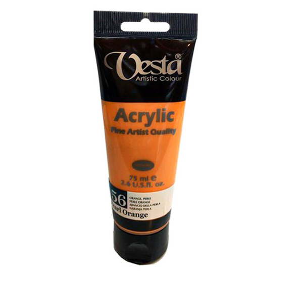  رنگ اکریلیک وستا کد pearl orange) 56) حجم 75 میلی لیتر بوک کلاب ایران 1 