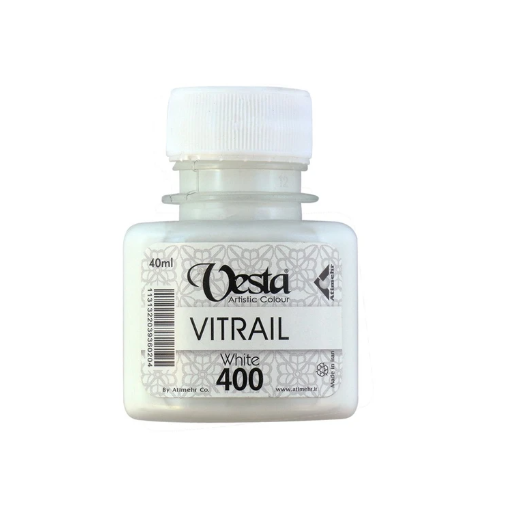 رنگ ویترای وستا کد 400 (white) حجم 40 میلی لیتر | VESTA بوک کلاب ایران 1