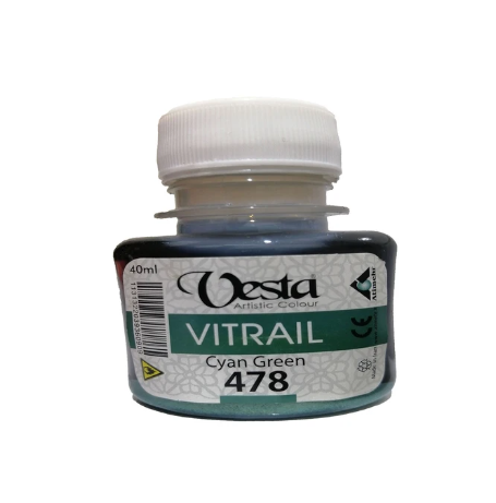  رنگ ویترای وستا کد 478 (Cyan Green) حجم 40 میلی لیتر | VESTA بوک کلاب ایران 1 