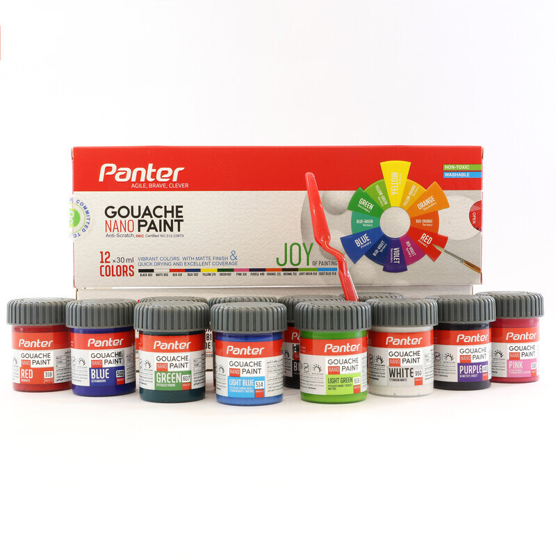 گواش نانو پوشرنگ 12 رنگ پنتر Panter Nano GP-711-12 بوک کلاب ایران 