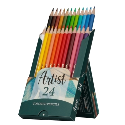 مداد رنگی 24 رنگ جعبه مقوایی آریا آرتیست بوک کلاب ایران2