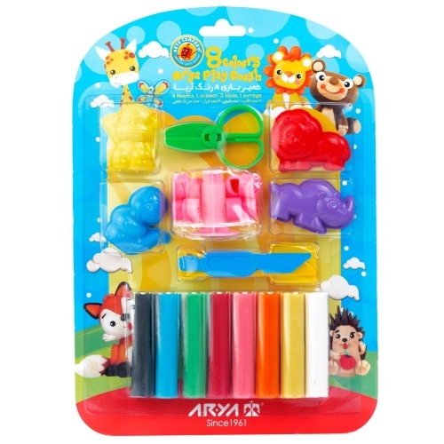 خمیر بازی 8 رنگ آریا مدل آویز وکیومی حیوانات جنگل بوک کلاب ایران 2