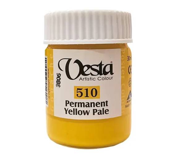 رنگ گواش وستا کد 510 (PermanentYelowPale) حجم 30 میل | vesta بوک کلاب ایران 1