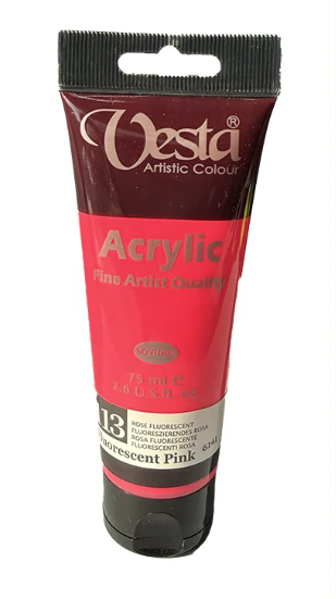  رنگ اکریلیک وستا کد flourescent pink) 113) حجم 75 میلی لیتر بوک کلاب ایران 1 
