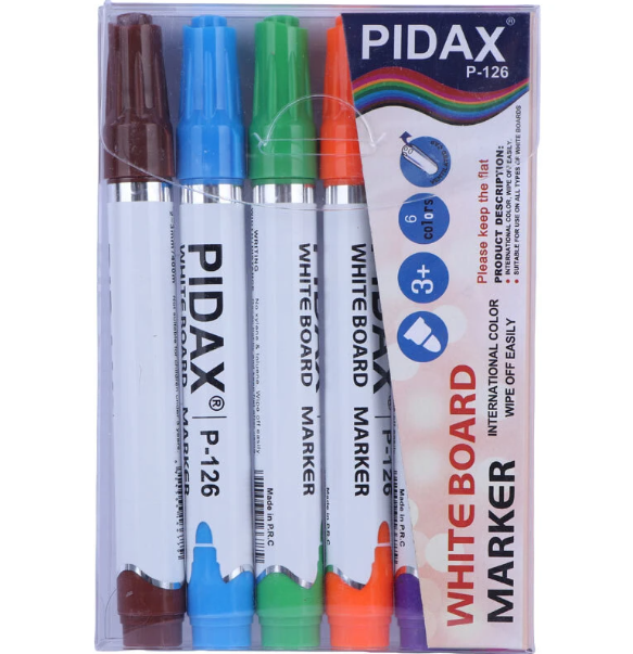 ماژیک وایت برد 6 رنگ پیداکس کد (P-126) | PIDAX بوک کلاب ایران 1