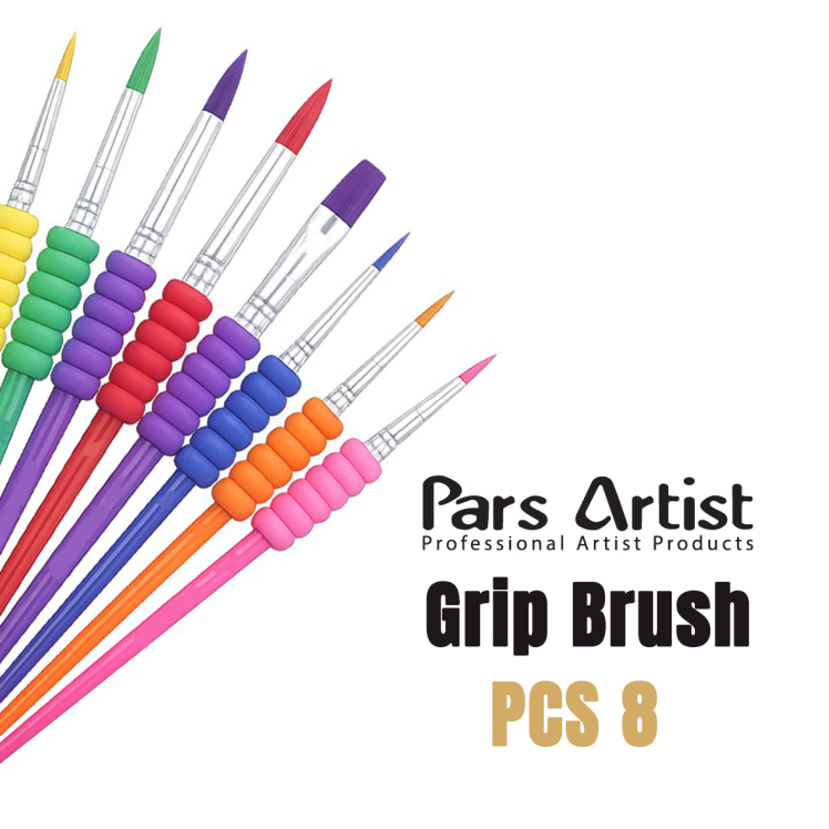ست قلم مو گریپ دار پارس آرتیست (8 عددی) | PARS ARTIST F بوک کلاب ایران 1
