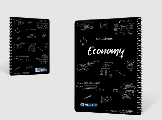 دفتر موضوعی سیمی جلد سخت A4 میکرو طرح اقتصاد (100 برگ) | MICRO بوک کلاب ایران 1