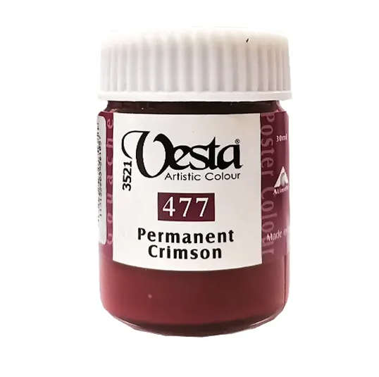 رنگ گواش وستا کد 477 (PermanentCrimson) حجم 30 میل | vesta بوک کلاب ایران 1 