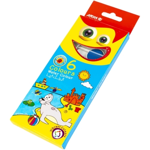 آبرنگ 6 رنگ جعبه مقوایی آريا بوک کلاب ایران 3