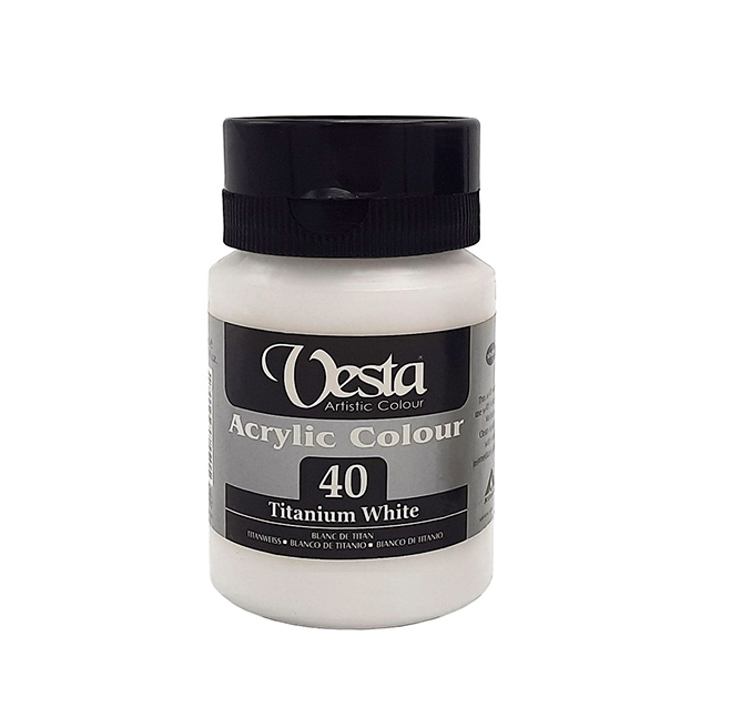  رنگ اکریلیک وستا کد 40 ( titanium white ) حجم 250 میل بوک کلاب ایران 1 