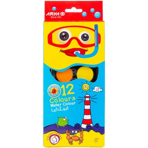  آبرنگ 12 رنگ طرح کمان بزرگ آریا ب.ک کلاب ایران 