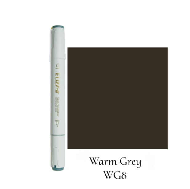  ماژیک دوسر برند الیزا ( Warm grey) | ELIZA WG8 بوک کلاب ایران 1 