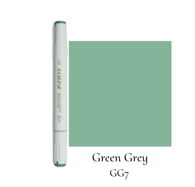  ماژیک دوسر براش برند الیزا (green grey) | ELIZA GG7 بوک کلاب ایران 1 