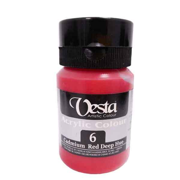 رنگ اکریلیک وستا کد 6 (cadmium red deep hue) حجم 250 میل بوک کلاب ایران 1