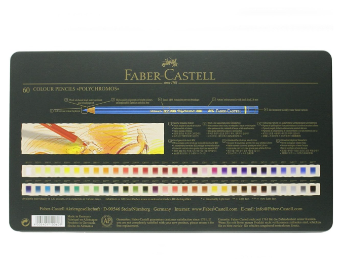  مداد رنگی 60 رنگ فابر کاستل مدل پلی کروم جعبه فلزی | Polychromos بوک کلاب ایران 3 